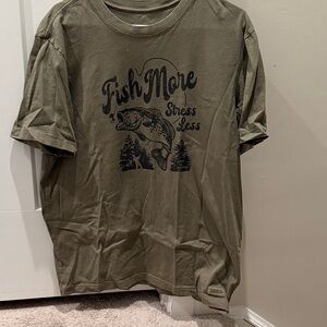 Life Is Good Olive Green Graphic Tee